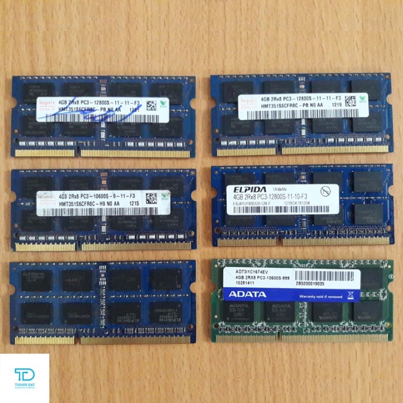 RAM LAPTOP 4GB DDR3 Buss 1066 1333 1600 1600L bóc máy