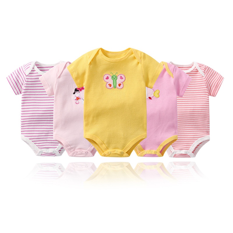 Set 5 Bộ Đồ Liền Thân Xinh Xắn Đáng Yêu Dành Cho Bé Sơ Sinh akku