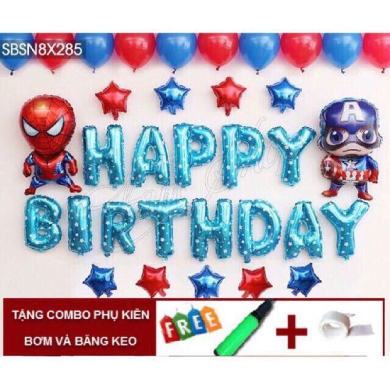Sét bóng siêu nhân người nhện kèm bơm keo