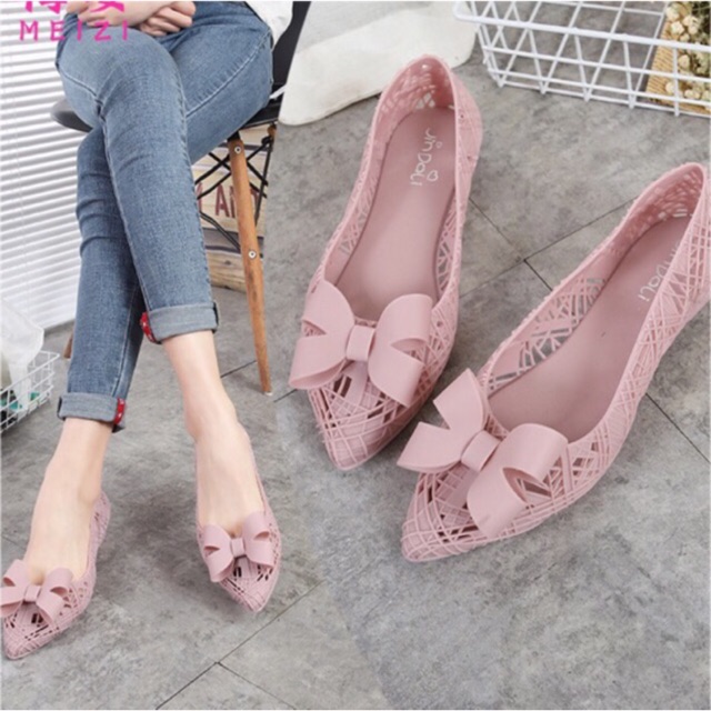Giầy nhựa mềm dẻo nơ chống nước ( coi kĩ ảnh thật phía cuối )