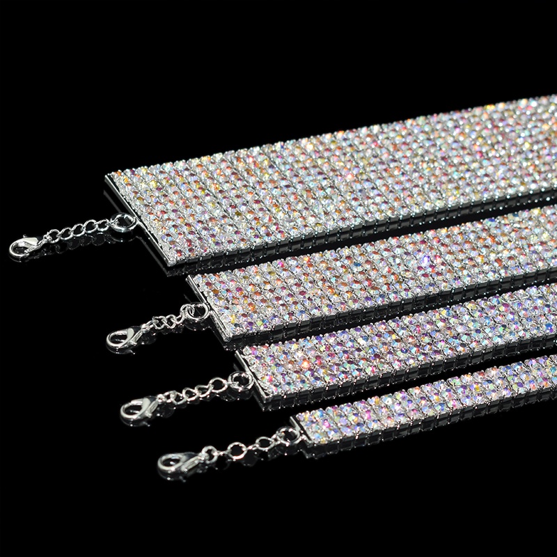 Vòng Cổ Choker Đính Đá Pha Lê Sang Trọng Phong Cách Gothic Punk