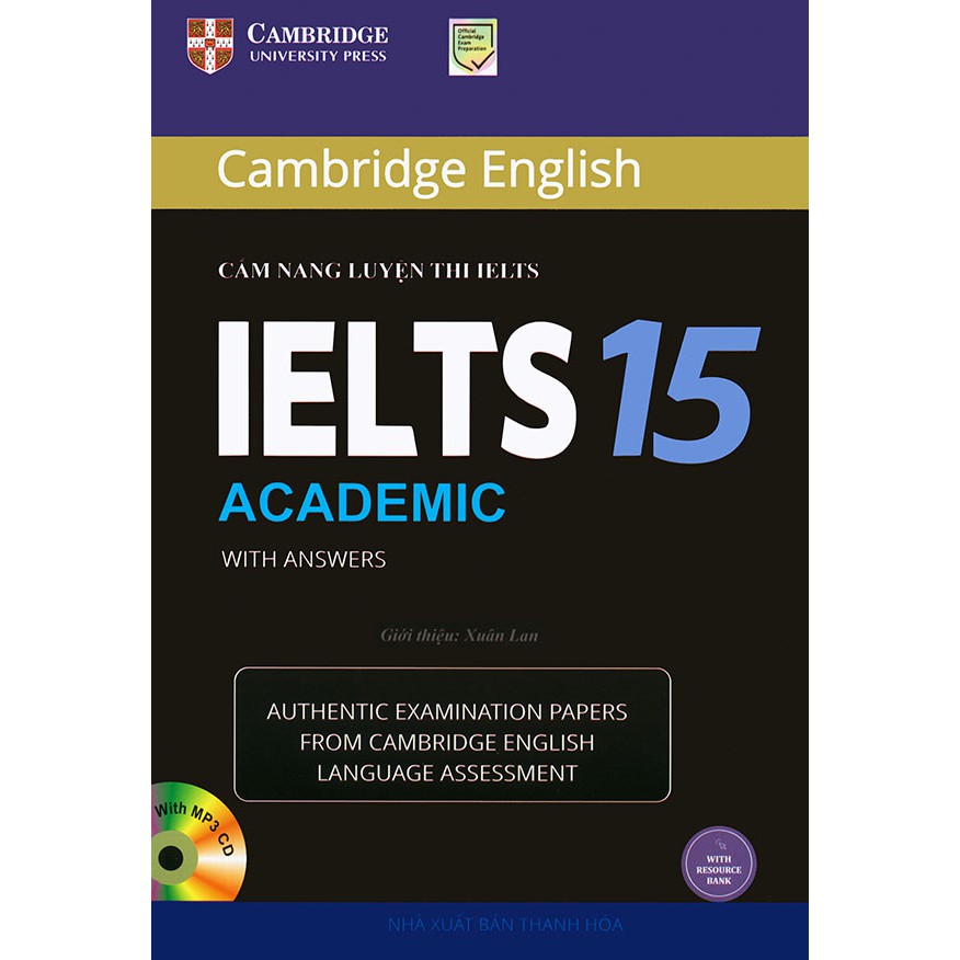 Sách - Cambridge IELTS Practice Tests 15 - Academic (song ngữ)