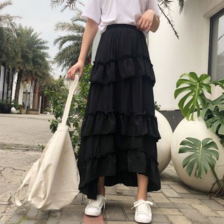 chân váy bèo lệch tà