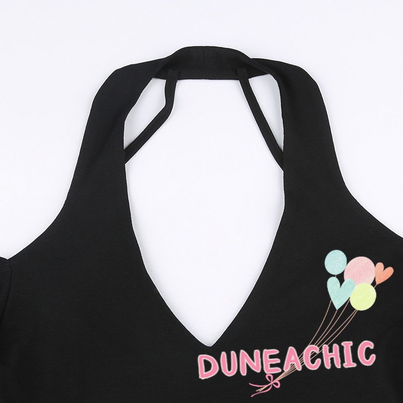 DUNEA Jumpsuit tay dài cổ chữ V thiết kế hở lưng quyến rũ