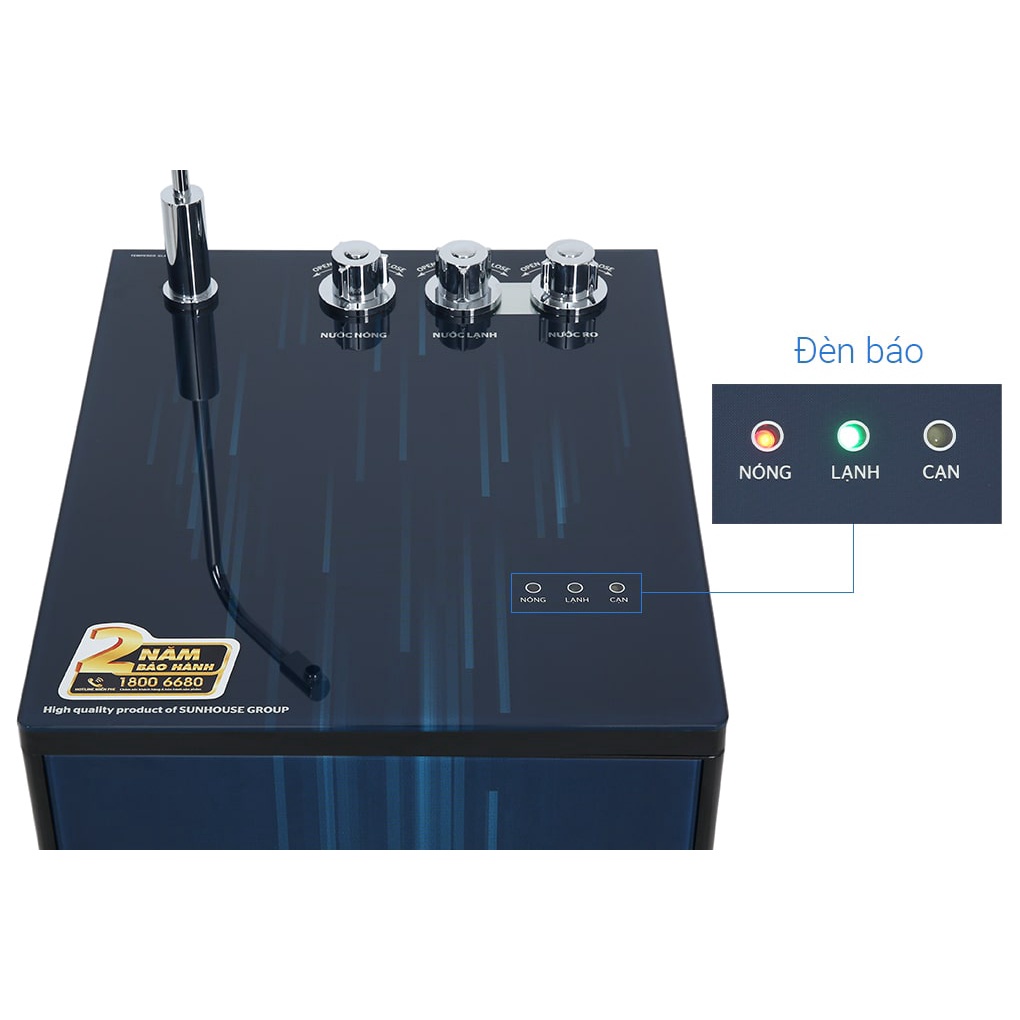 Máy lọc nước RO nóng nguội lạnh Sunhouse SHA76213CK 10 lõi