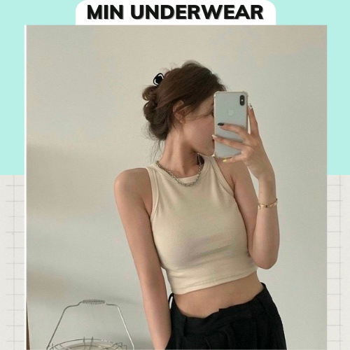 Áo Croptop Bra Nữ Tăm Mềm Mịn Co Giản Thoải Mái Dễ Thương Min Underwear 182300