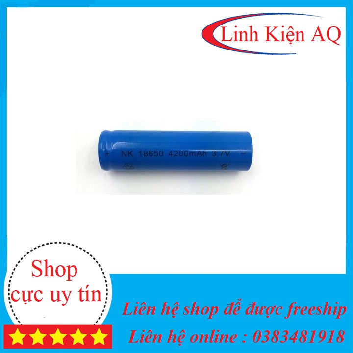 Pin Li-on 18650 dung lương 4200mAh dòng xả 10C(loại tốt) pin lithium 18650