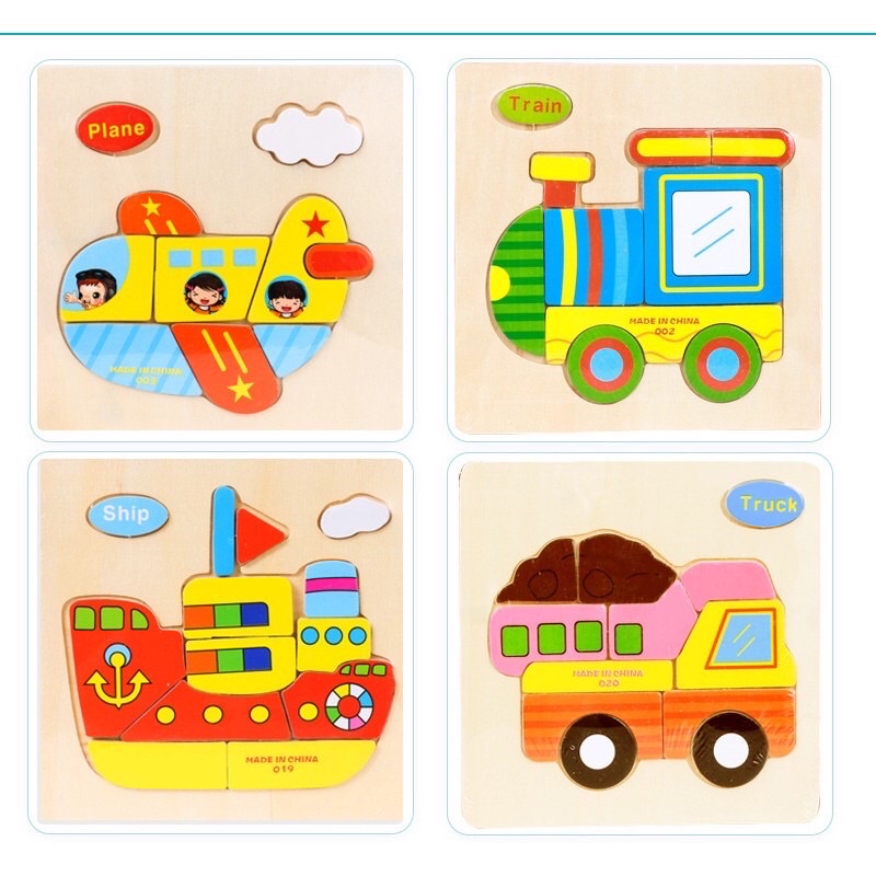 [Siêu rẻ] Tranh Ghép Gỗ Nổi 3D cho bé nhiều chủ đề ☺️