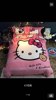 Trọn bộ chăn ga gối kitty đoremon