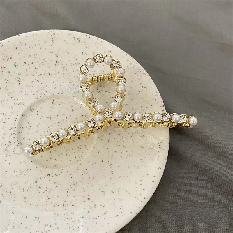 Kẹp tóc Rhinestone, Kẹp tóc hàn quốc，Kẹp Tóc Kim Loại Đính Ngọc Trai Nhân Tạo Thời Trang