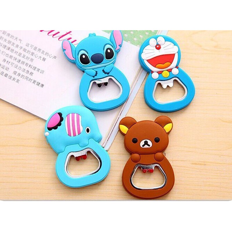 Dụng cụ khui bia nước ngọt hình thú hoạt hình có nam châm hít tủ lạnh kiểu dáng tiện dụng, đẹp mắt bằng thép không gỉ