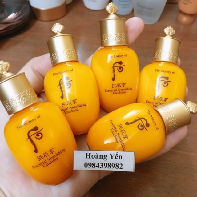 [1 LỌ-DATE 2023] Sữa dưỡng Whoo vàng Essential Nourishing Emulsion 20ml, tách set