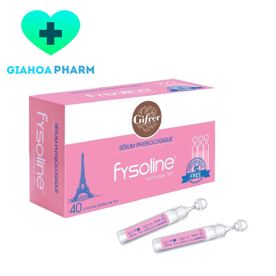 Fysoline Isotonique (Fysoline hồng) - Dung dịch vệ sinh, rửa mắt mũi an toàn cho bé, dạng ống tiện lợi (Nhập khẩu Pháp)