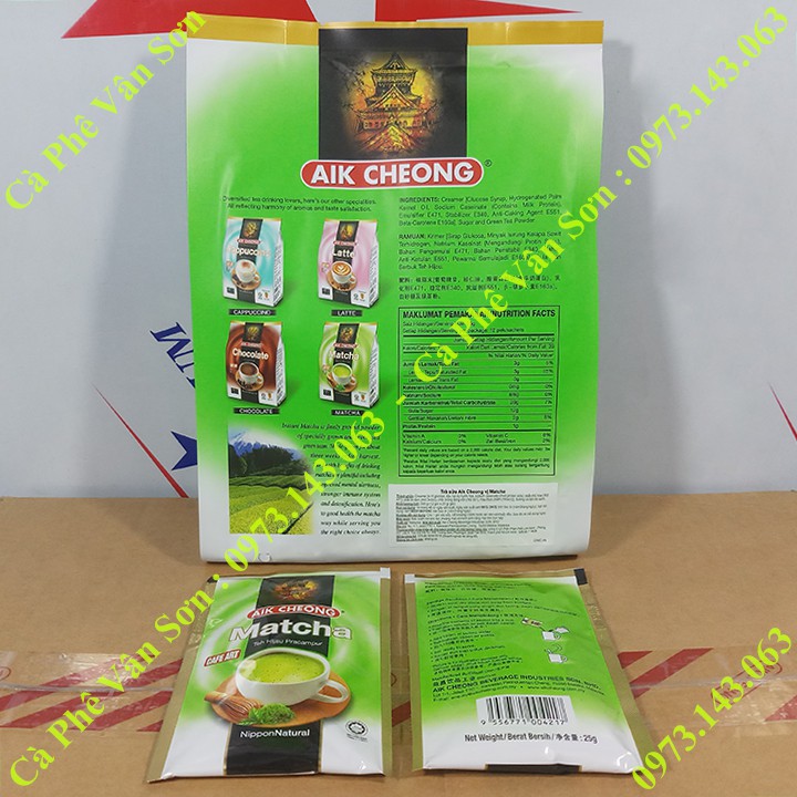 Gói nhỏ Trà Sữa Matcha Aik Cheong 25g