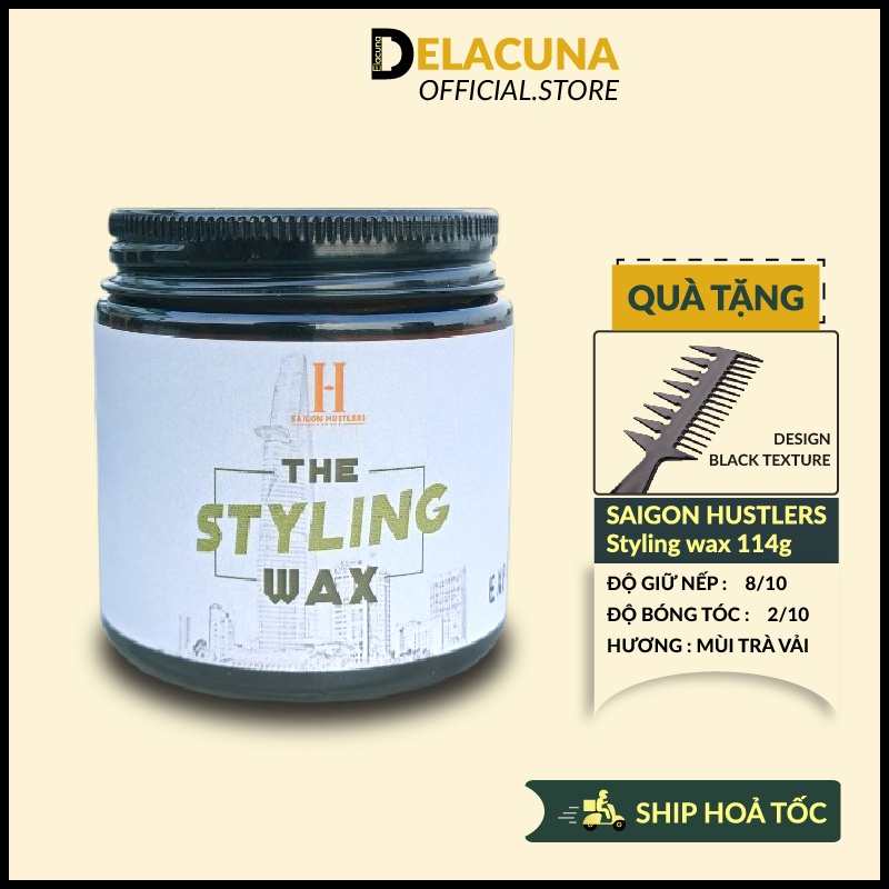 Sáp vuốt tóc Styling wax nam giới cao cấp Saigon Hustlers Delacuna SW01