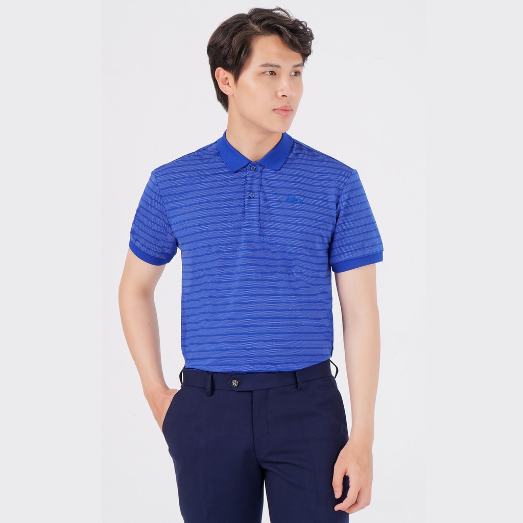 Áo thun nam có cổ dệt sọc vi tính. Chất liệu CVC cao cấp . Mặc thoáng mát. Êm ái trẻ trung.Blentino PL16282 | BigBuy360 - bigbuy360.vn