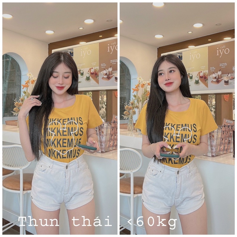 Áo thun thái siêu xinh form < dưới 60ki mặc đẹp