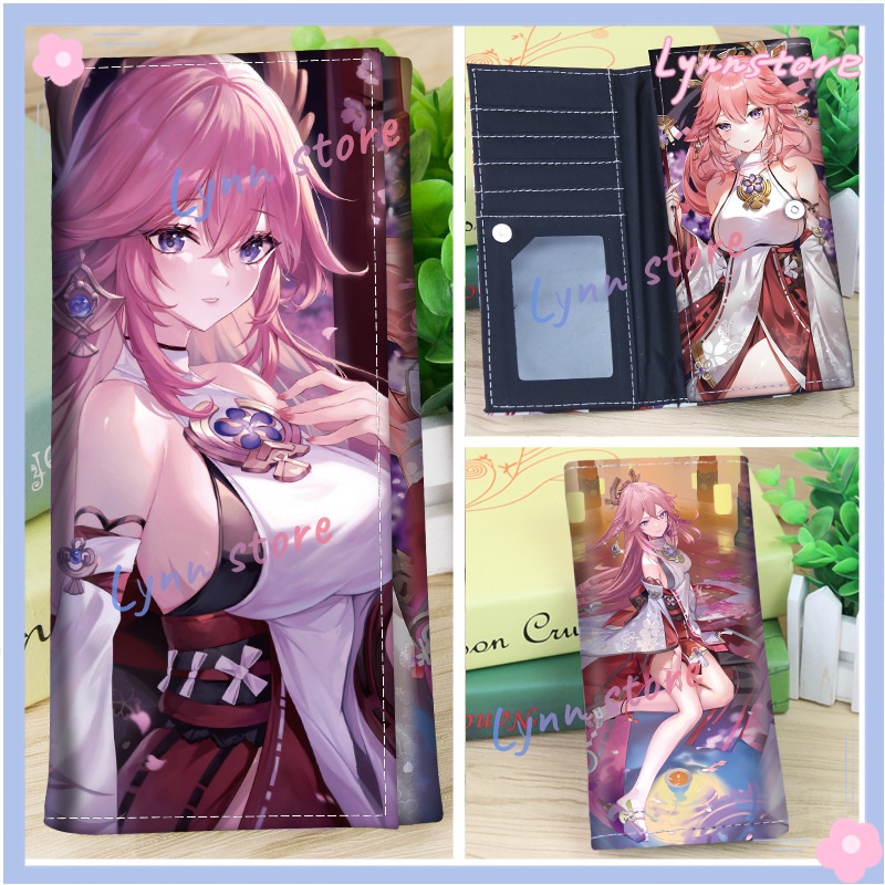 Trò chơi hot Genshin Impact Shenhe Yunjin Zhongli Ví dài cho thẻ tín dụng sinh viên Ví cosplay hoạt hình Ví PU