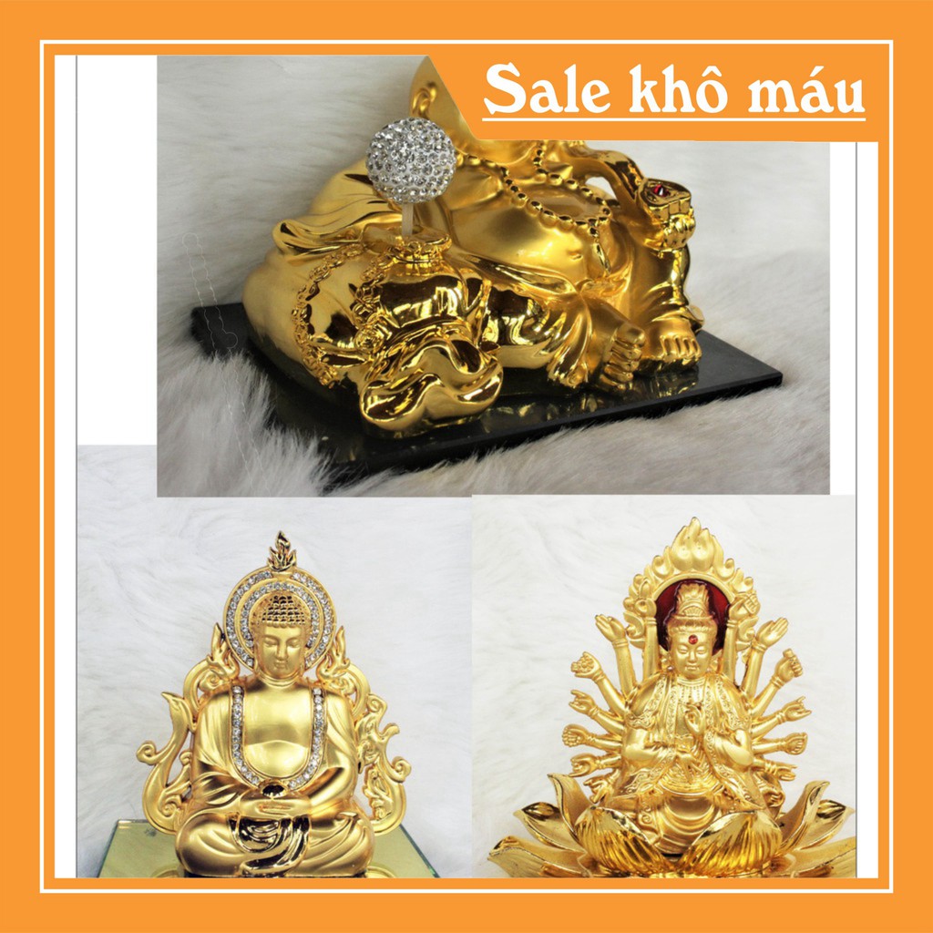 SIÊU SALE Tượng Phật Mạ Vàng Phát Quang Để Trên Ô Tô