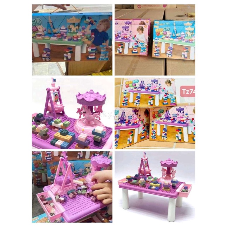 FREESHIP Bàn chơi lego xếp hình thông minh 69 chi tiết cho bé toả sáng