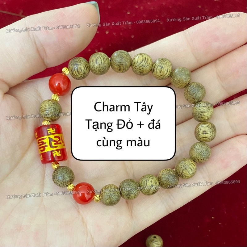 Vòng Tay Trầm Hương Tốc mix charm Tây Tạng + Đá theo mệnh - Vòng gỗ tự nhiên may mắn nam nữ [Ảnh Thật]