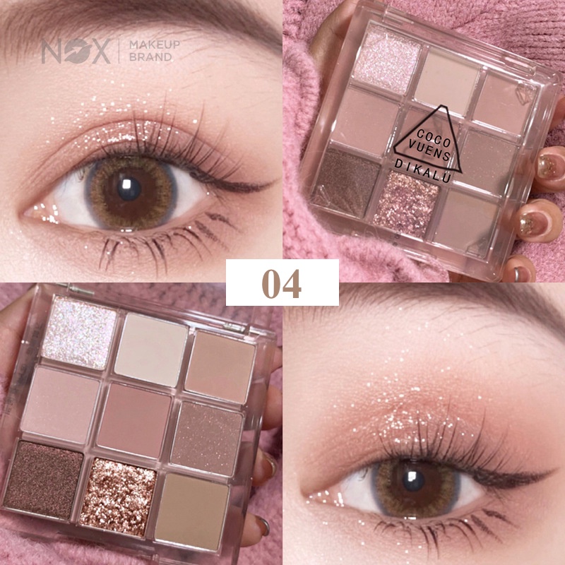 Bảng Phấn Mắt Nox 9 Màu Lì / Lấp Lánh Trang Điểm Lâu Trôi 7g | BigBuy360 - bigbuy360.vn