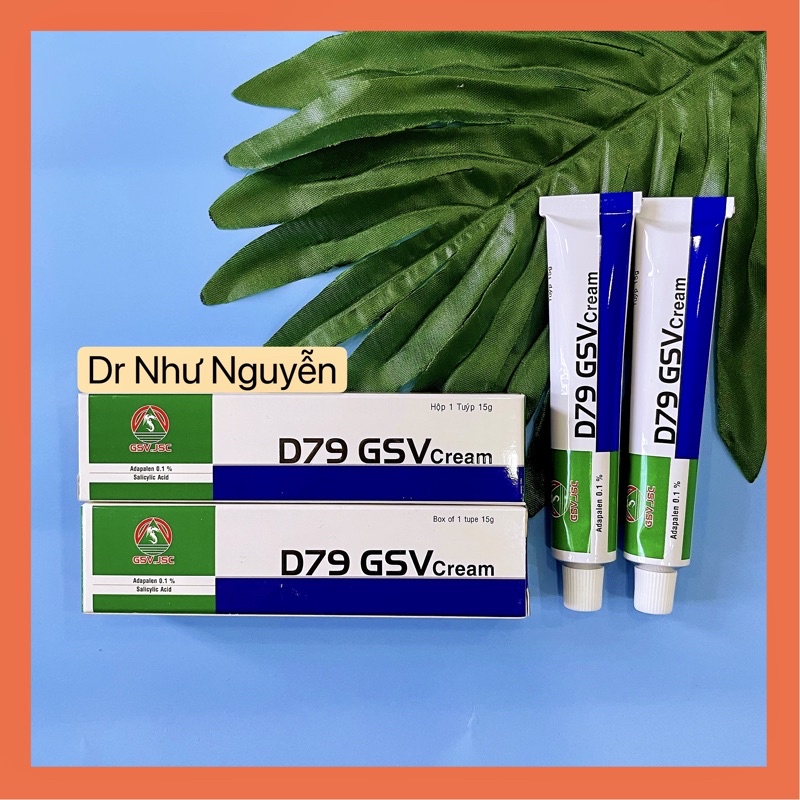 D79 GSV Cream Giảm Mụn Trứng Cá, Mụn Lưng, Dày Sừng Nang Lông 15g dùng kèm megaduo, Derma forte