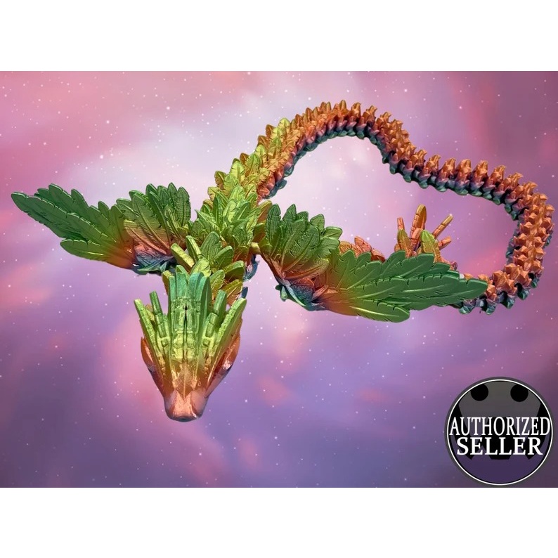 Mô Hình Rồng Flyng serpent Màu hồng độc đáo 50cm cử động khớp linh động bằng công nghệ in 3D trang trí nhà cửa