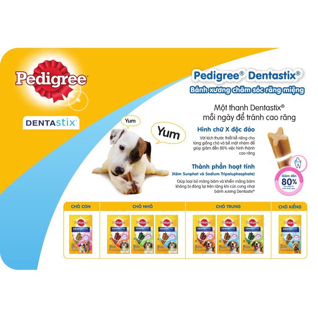 Bánh xương cho chó gặm sạch răng Pedigree Dentastix 56gm-98gm