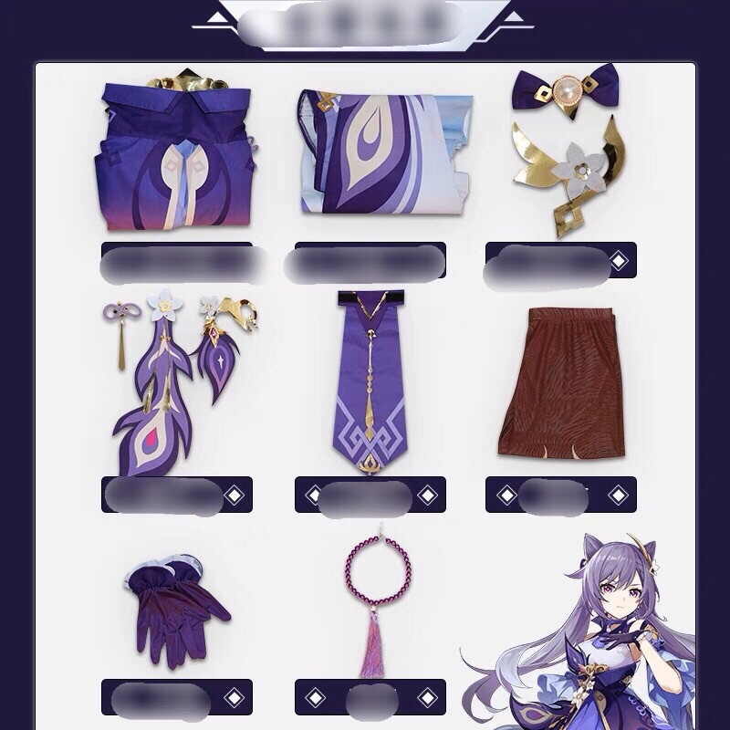 Set cosplay Keqing Genshin Impact | WebRaoVat - webraovat.net.vn