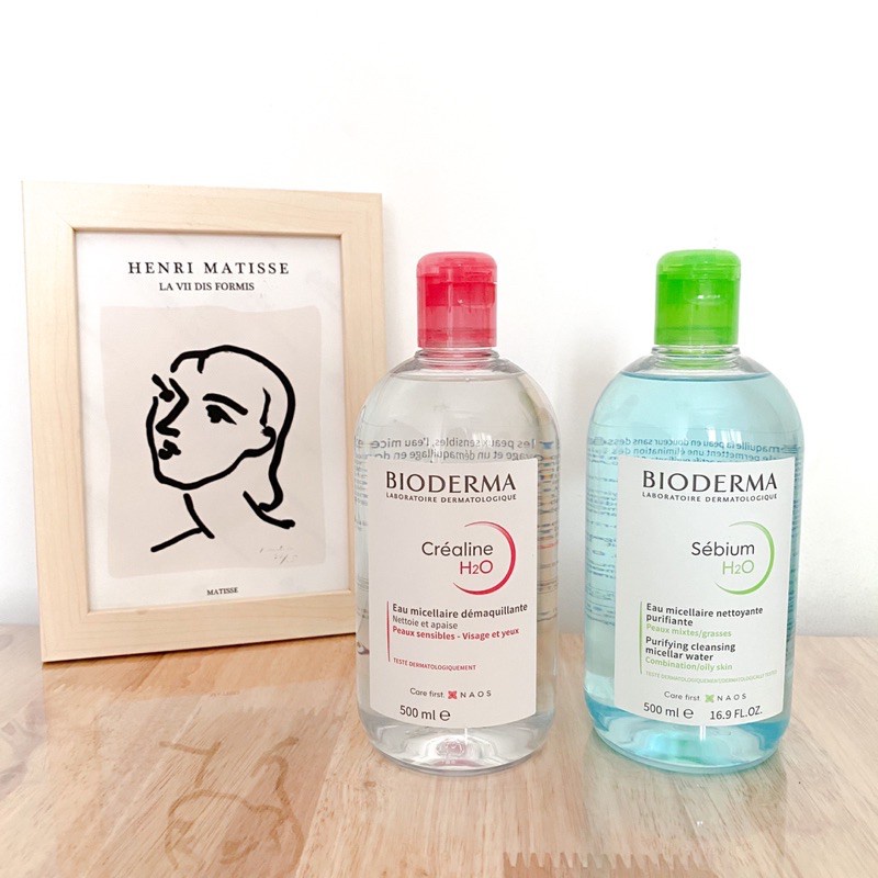Nước tẩy trang Bioderma H2O ,Tẩy trang làm sạch nắp bật bản mới nhất 500ml