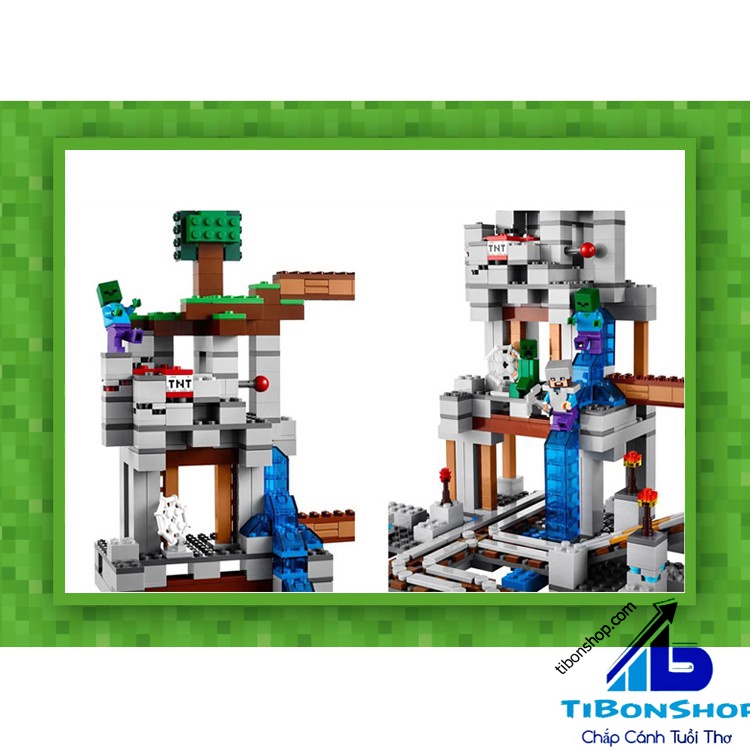 Đồ chơi lắp ráp Minecraft Bela 10179 Xếp Mô Hình Nhà My World Minifigures khu hầm mỏ