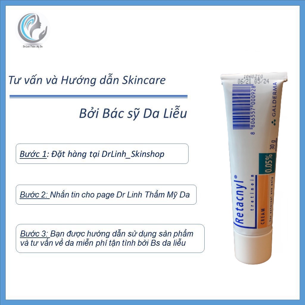 Tretinoin Retacnyl giảm mụn ẩn mụn đầu đen và chống lão hoá 0,025 0.05 Cream TM14