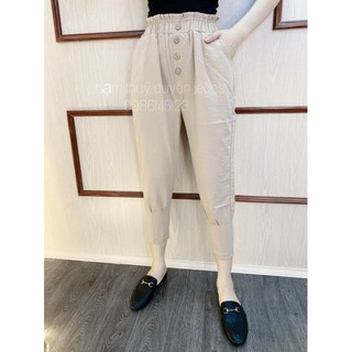 Quần baggy đũi khuy lưng cao