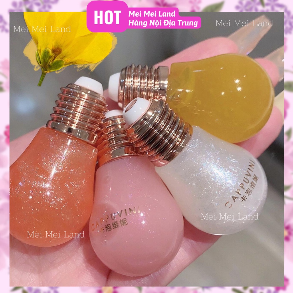 Son Bóng Cappuvini Bóng Đèn Dưỡng Ẩm Lấp Lánh Siêu Đáng Yêu Hàng Nội Địa Trung