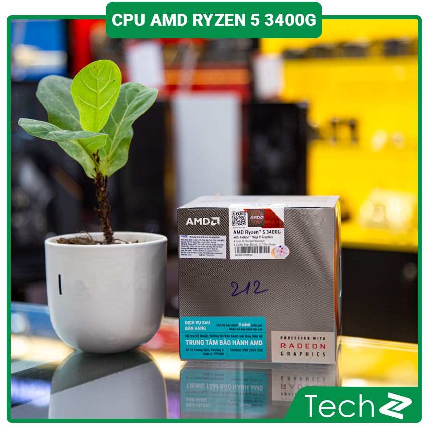 CPU AMD Ryzen 5 3400G (3.7GHz to 4.2GHz, 4 nhân 8 luồng, 4MB Cache, Radeon Vega 11, 65W) - Socket AMD AM4
