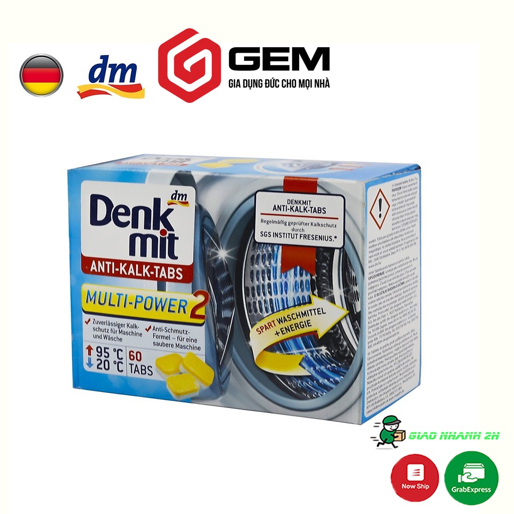 Hộp 60 viên tẩy lồng máy giặt DENKMIT