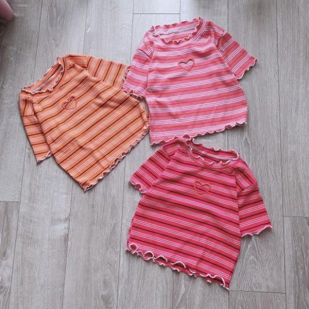 Áo kiểu croptop sọc đủ màu - vải tốt đẹp đủ màu - dễ phối đồ