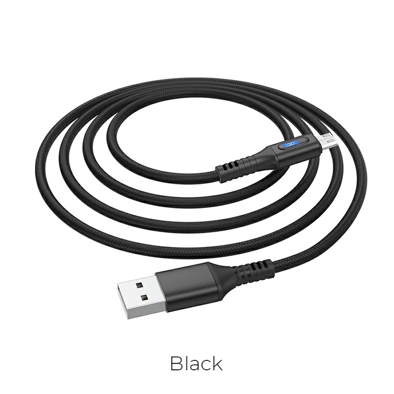 Dây sạc tự ngắt điện khi đầy pin HOCO - Cáp bọc dù cao cấp type c ip micro usb