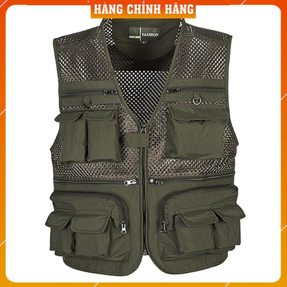 nam bigsize [Hàng Cao Cấp] Áo Gile Nam Túi Hộp - Áo Ghi Lê Lính Mỹ Nhiều Túi