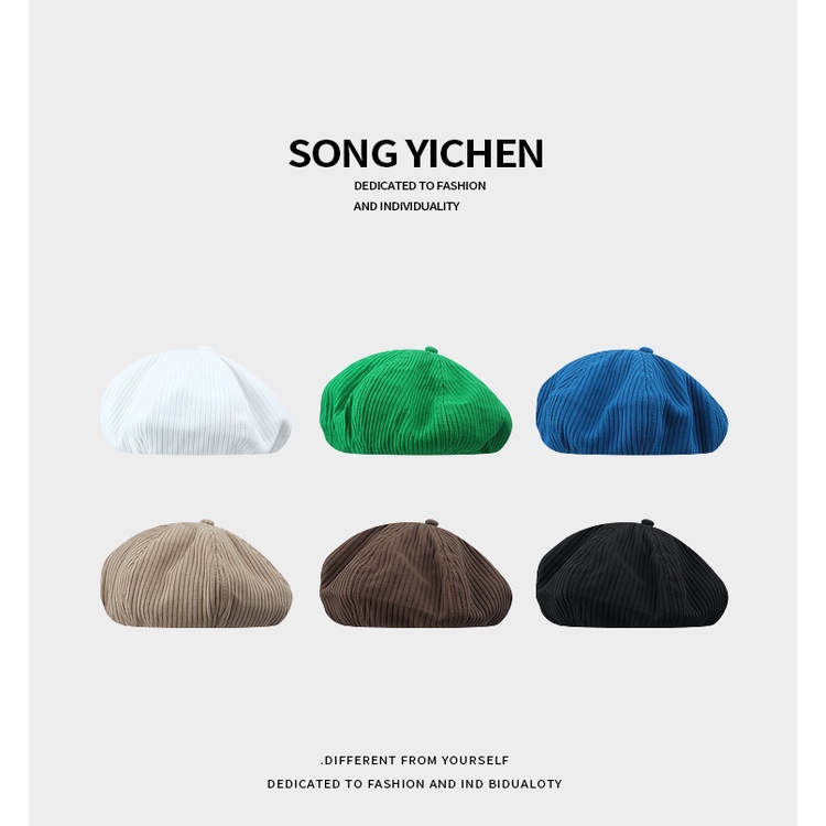 Mũ Beret Mỏng Màu Trơn Phong Cách Retro Nhật Bản Cho Nam Nữ