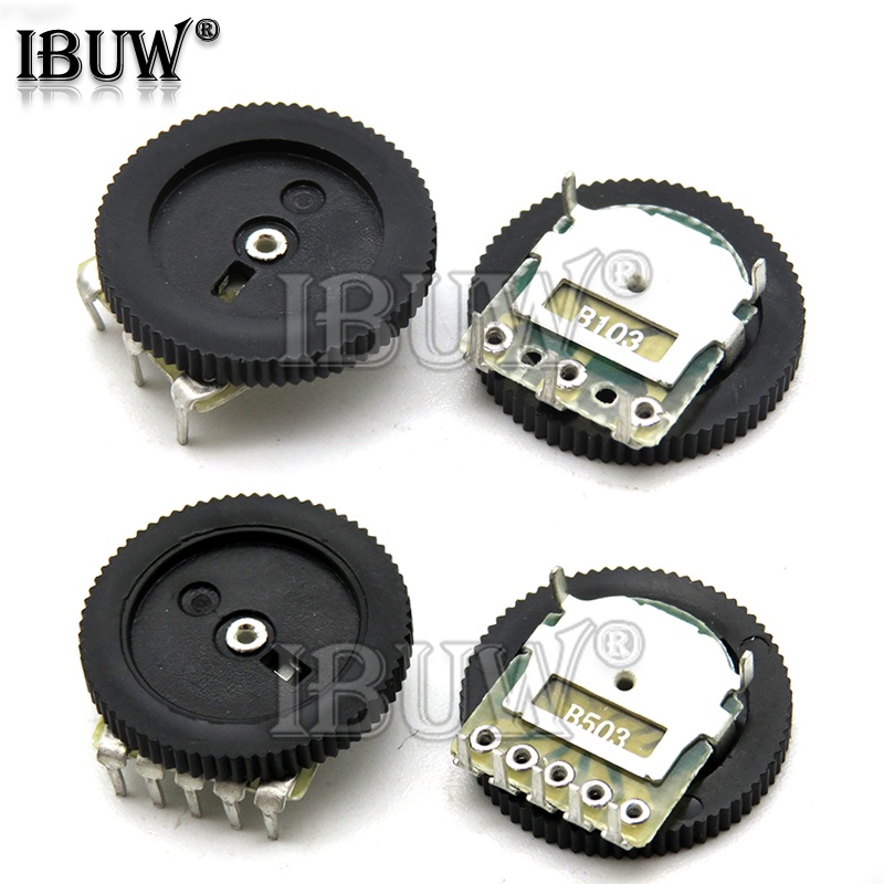 10 Chiết Áp Bánh Răng Đôi B102 B103 B203 B503 B1K B10K B20K B50K 3Pin 5Pin 16*2mm
