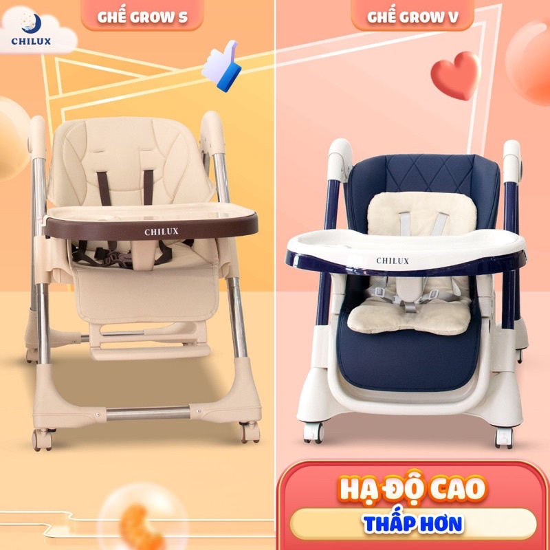 Ghế ăn dặm - ghế tập ăn cho bé Chilux Grow V