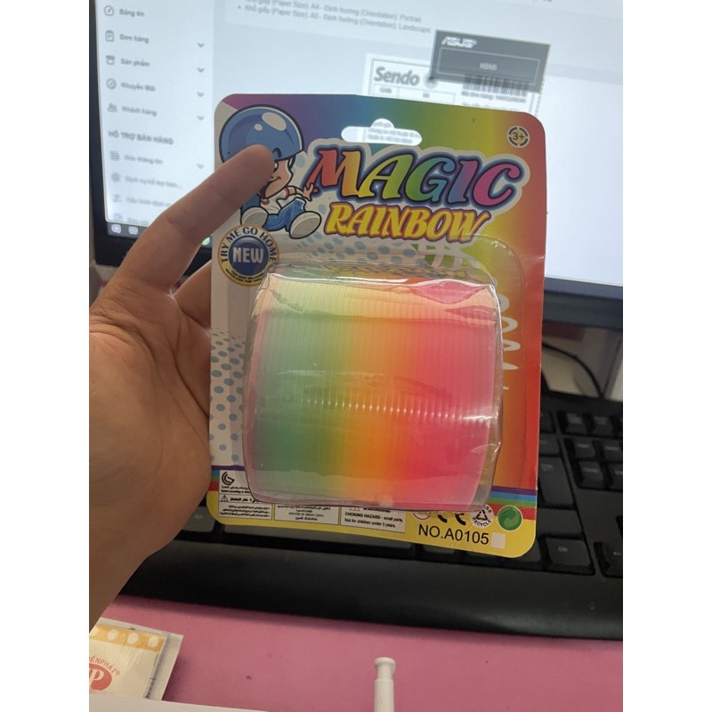 Đồ Chơi Lò Xo Cầu Vòng Ma Thuật 7 Màu 7cm loại to