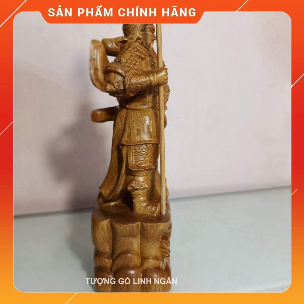 Tượng quan công gỗ bách xanh cao 20