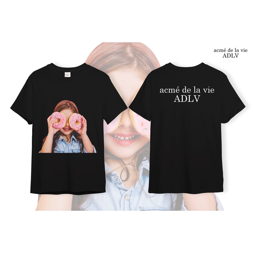 Áo ADLV Thun Cotton CAO CẤP [Vải Cotton] - Mẫu 30 - Bé Gái Cầm Donut Hồng