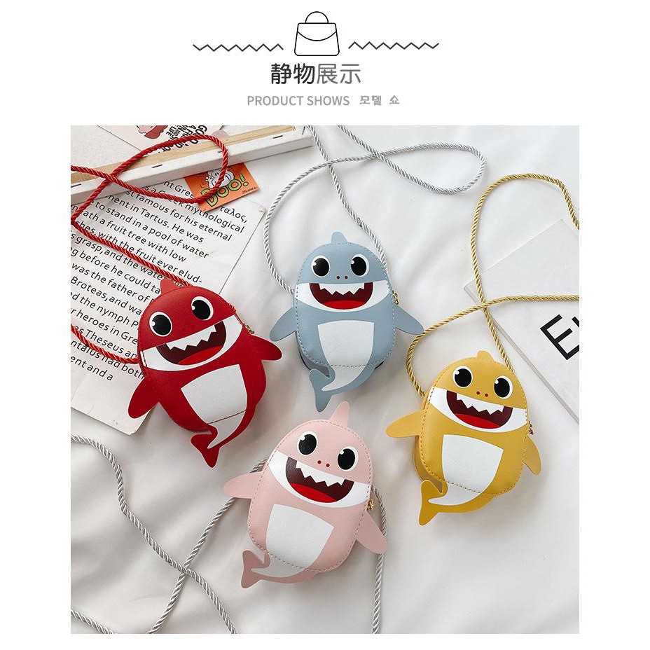 Túi đeo chéo hình BABY SHARK dễ thương phong cách Hàn Quốc cho bé gái TX10