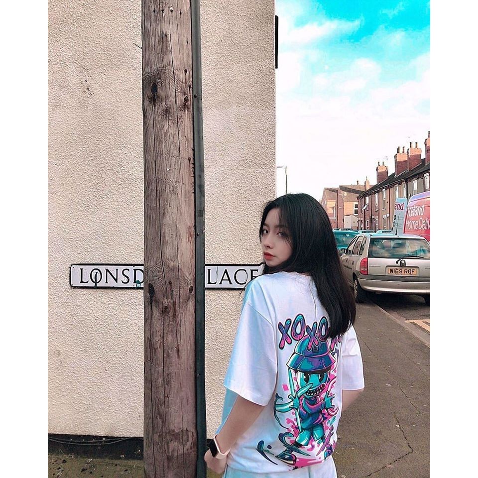 Áo thun NowSaigon XOXO, vải cotton 100% co dãn tốt, hình in to và bền - Áo thun oversize