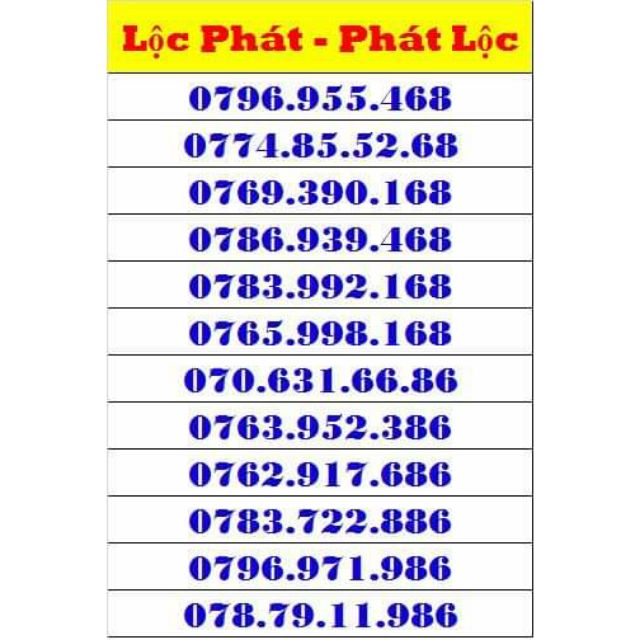 Sim số Đẹp Mobifone Lộc Phát - Phát Lộc