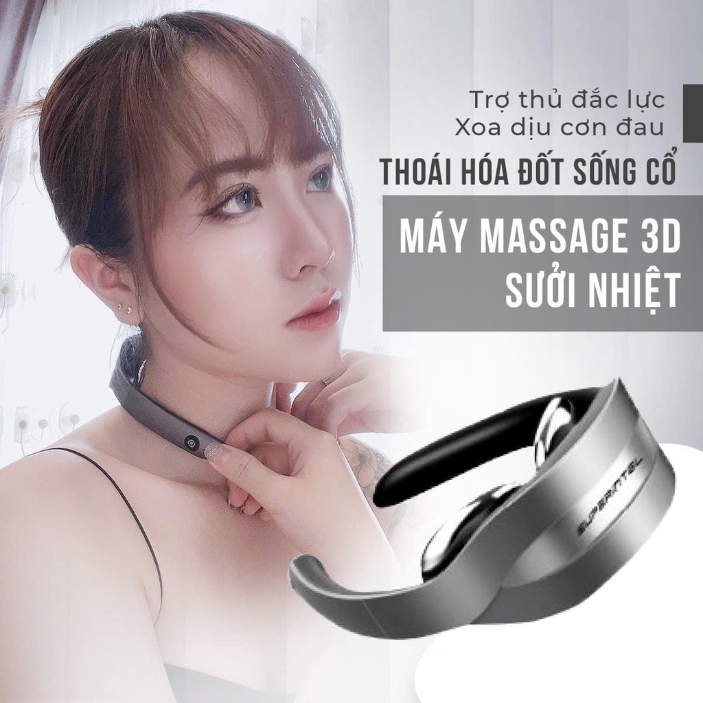 [Mã 55FMCGSALE giảm 8% đơn 500K] Máy massage cổ SUPERINTEL 3 chế độ Hàn Quốc xoa dịu cơn đau cổ vai gáy hiệu quả